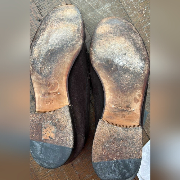 Tom Ford Brown and Cream Men's Suede Loafers Size  8 1/2 - Picture 7 of 7